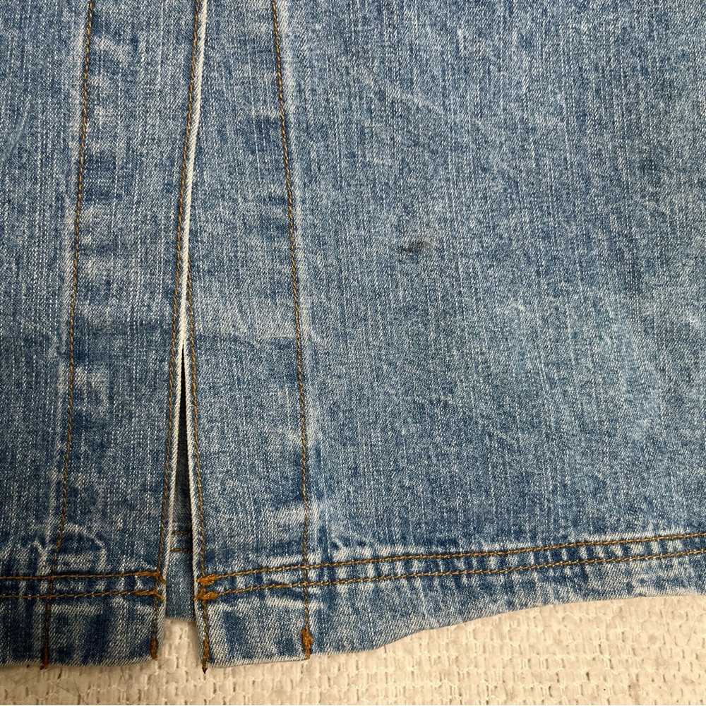 Vintage Maxi Denim Skirt Jay Jacobs Button Front Pencil Jean 90s Faded USA Jr 13 - Picture 10 of 16